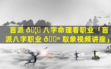 盲派 🦊 八字命理看职业「盲派八字职业 🌺 取象视频讲座」